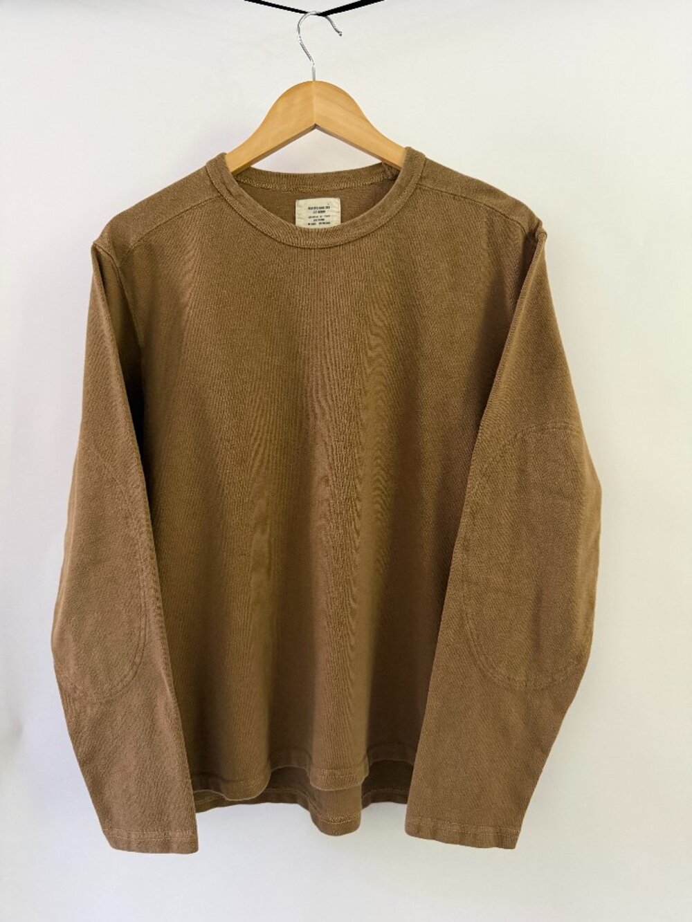 Buck Mason Field Rugby Crew Men's Golden Olive Long-Sleeve Cotton Shirt Medium